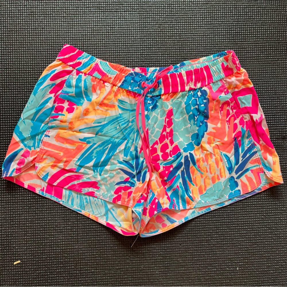 Lilly Pulitzer Run Around Luxletic athletic shorts in neon